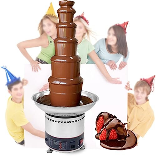 LZDOYY Electric Chocolate Fountain,Chocolate Fondue Pot,Fountain Party Fondue for for Nacho Cheese,BBQ Sauce,Ranch,Liqueurs,6floors