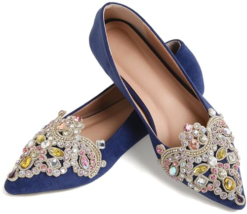 YJJQMYYCPA Flat Shoes Women Comfort Slip on Dressy Shoes for Women Blue 11