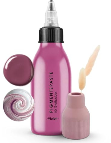Kala Art Farbpigmente für Gießpulver - 150ml (Violett) für Bastelgips - Abtönfarbe für Bastelbeton, Reliefgießpulver & Modelliermasse - Zubehör zum Gips gießen Deiner kreativen Projekte