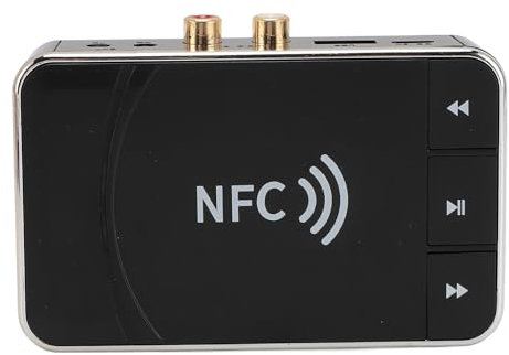 Récepteur Audio Bluetooth NFC, Adaptateur Audio Bluetooth 5.0 EDR pour Stéréo Domestique, Autoradio, Haut-Parleur, AUX 3,5 Mm et Prise de Sortie Analogique Stéréo, Adaptateur Aduio