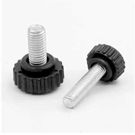2/5/10 Teile/los M3 M4 M5 M6 M8 M10 gerändelt Nylon Runde Kunststoff Kopf Griff Rändelschraube schwarz Bakelit Hand Schraube(M5x16 5pcs)