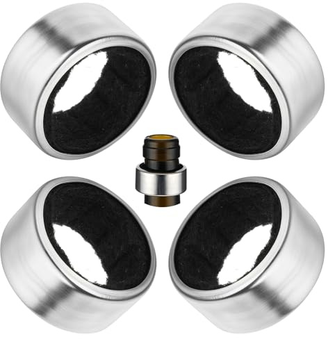 4PCS Wine Drip Collar,Wine Bottle Drip Collar Stainless Steel Wines Collars Drips Rings Simple Wines Drop Stoppers with Velvet Felts Dripper Guard Holder Tools Bar Kitchen Gadgets WineAccessories