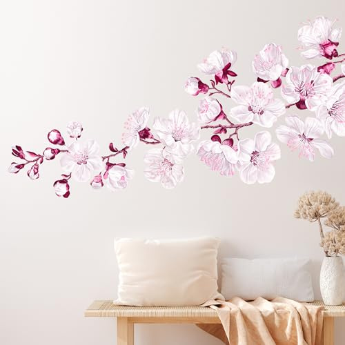 GRAZDesign Sticker mural, motif fleurs de cerisier, autocollant pour salon, cuisine, Japon, 131 x 60 cm