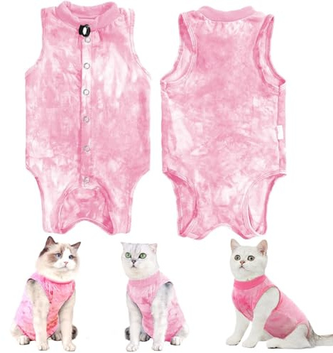 NJCXOLA Post Operation Cat Body Suit Hembra Post Operation Cat Body Traje de Recuperación para Gato Después de la Cirugía Gatito Esterilización Ropa para Gatos 3-5kg