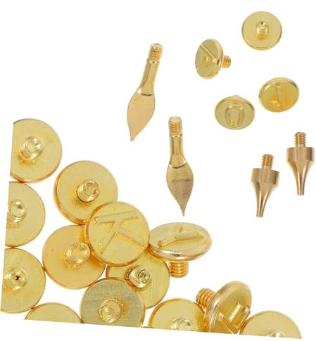 Operitacx Punta De Pirograbado Para Letras y Números Kit De 56 Piezas Herramienta De Tallado De Cobre Diseño Portátil Manualidades Madera Grabado Papel y Cuero Diy Para Principiantes