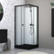 Cabine de douche intégrale 80x80x200 cm carrée - Portes coulissantes - Receveur Noir Mat