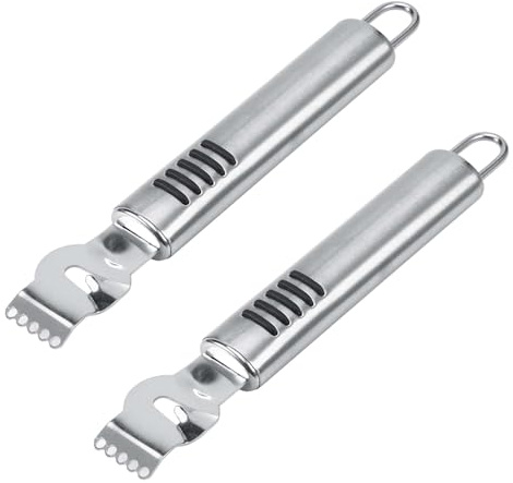 Éplucheur de citron, râpe à zesteur de citron en acier inoxydable, lot de 2, grattoir à agrumes, éplucheur d'orange, couteau à canal, outil d'épluchage portatif pour bar de cuisine