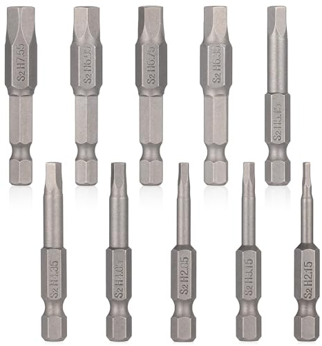 Set di 10 punte Torx a stella a 5 punte, Torx Star Security a prova di manomissione, set di punte Torxs di sicurezza con gambo esagonale da 1/4 H2.15-H7.55, punte magnetiche a testa pentagonale