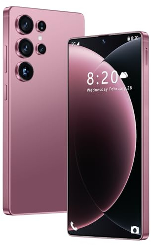 Smartphone S26 Ultra sbloccato, telefoni cellulari Android 14, telefoni cellulari da 16GB e 1TB, schermo HD da 7,3, doppia SIM, fotocamera da 108MP 72MP, 8000 mAh e penna integrata,Rose Gold-1TB