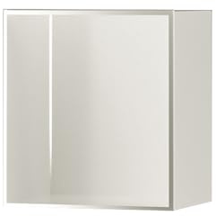 YWJFSA Hornacina Ducha Acero Inoxidable 32 × 32cm Capa Única,No Requiere Azulejos,Nicho de Ducha Empotrable para Guardar Artículos de Tocador,Leche Blanca