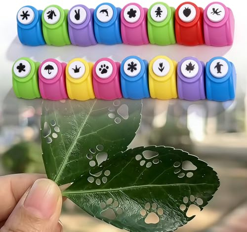16 punzonatrici di carta, mini fustellatrici per bambini, fustellatrici per carta per fai da te, fustellatrici rotonde, per scrapbook fai da te, album fotografici, inviti