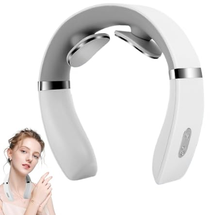 Masajeador De Cuello Con Calor | Masajeadores Para Cuello y Espalda con Vibración,Portátil Recargable Masaje Tejido Profundo 10 Modos Vibratorio Ajustable Estrés Cuidado Facial Hogar Viajes