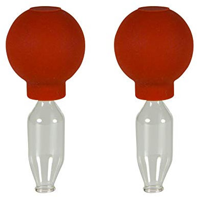Lauschaer Glas Schröpfgläser mit Ball 2 Stück 10mm zum professionellen, medizinschen, feuerlosen Schröpfen