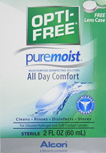 Opti-Free Pure Moist Multi-Purpose Disinfecting Solution, All Day Comfort 2 oz (Pack of 4)