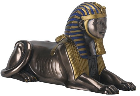 YTC Summit International Ancient Egyptian Bronze Sphinx Laying Down Statue Figurine Egypt Decoration New