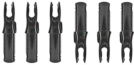 SHARROW 100pcs Pfeilnocke Pfeil Nocken Arrow Nocks Kunststoffnocke für ID 6.2mm Pfeilwelle Carbonpfeil End Zubehör (Schwarz)