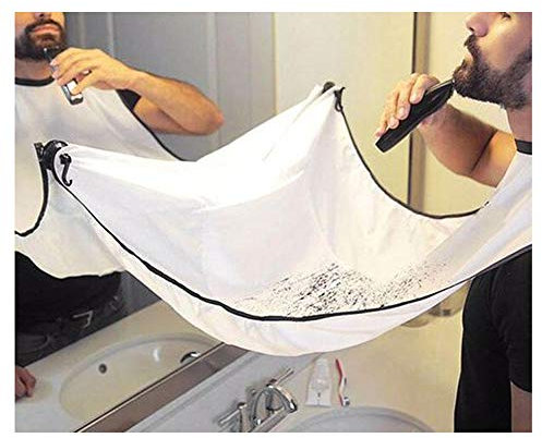 VOANZO 2PCS Catcher per barba per rasatura e rasatura dei capelli, grembiule del capo con ventose Strumento per modellare la barba e forbici per barba