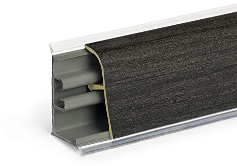 DQ-PP 3m (2m + 1m) WINKELLEISTE – Eiche graphit – 37 x 24mm – PVC – GRATIS Schrauben – Küchenleiste Arbeitsplatte Abschlussleiste Leiste Küchenabschlussleiste Wandabschlussleiste
