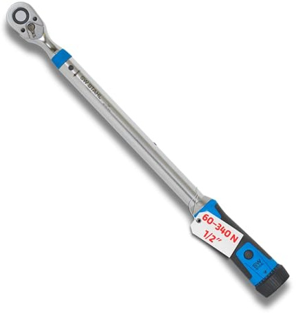 SW-Stahl 03875L Profi Drehmomentschlüssel 1/2 Zoll, 60-340 Nm, Auto | 12,5 mm Antrieb-Vierkant - Ideal für Reifenwechsel - Robuste PKW Knarre aus Chrom-Vanadium Stahl mit 48 Zähnen