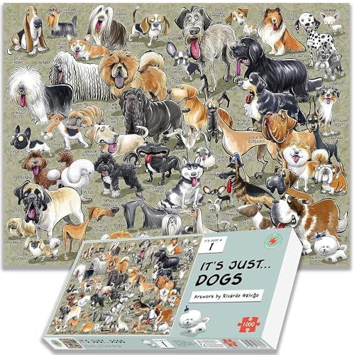 Dog Jigsaw Puzzle - It's Just...Dogs! by Ricardo Galvao - 1000 Piece Jigsaw Puzzle For Adults - 66cm X 50cm - Animal Jigsaw Puzzle, Dog Jigsaw Puzzle, Cartoon Jigsaw Puzzles