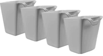 Rikyo 4 Stück hängende Becherhalter,Trolley-Aufbewahrungskorb, Rollwagen-Zubehör,11,9 x 10,2 cm hängender Stiftehalter, Hängeeimer, Pflanzenbehälter, Aufbewahrungseimer, Make-up-Bleistifthalter(grau)