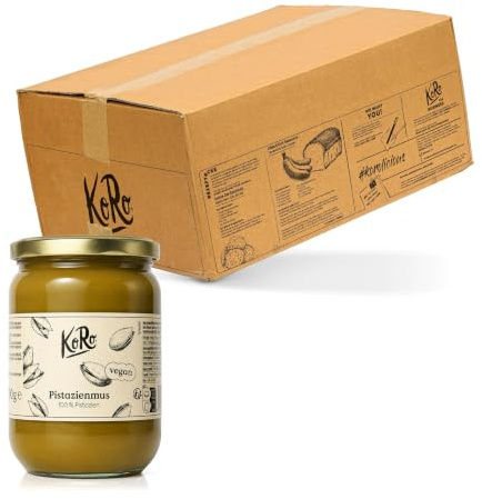 KoRo – Purée de pistaches 6 x 500 g – 100% pistaches décortiquées et torréfiées – Goût intense et naturel – Source de protéines végétale