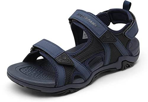 DREAM PAIRS Herrsandaler med fotvalvstöd dämpade bekväma öppen tå vattenskor för vandring promenader resor, Marinblått Xsp, 43 EU