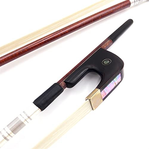 TSTS 1 Stück Pernambuco-Kohlefaser Aufrechter Zweibassbogen 3/4 White Horseail Horseail Student Violinbogen (Color : 02)