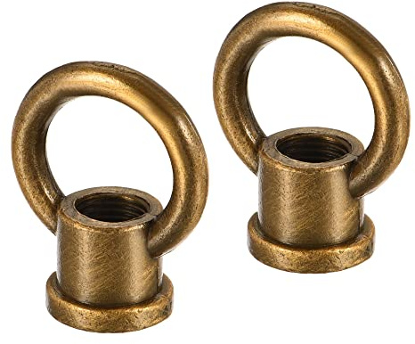 sourcing map Œil Écrou 15 kg Max Charge 29x35mm M10 Filetage Anneau Forme Femelle Boucle pour Suspension Lampe Lustre Or Bronze Paquet de 2