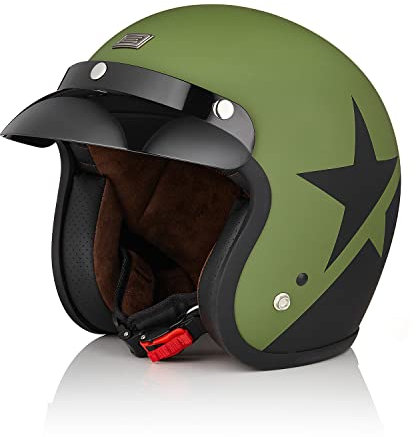 ORIGINE Casque de Moto Jet Ouvert de Homologué ECE Casque de Moto Scooter avec Visière