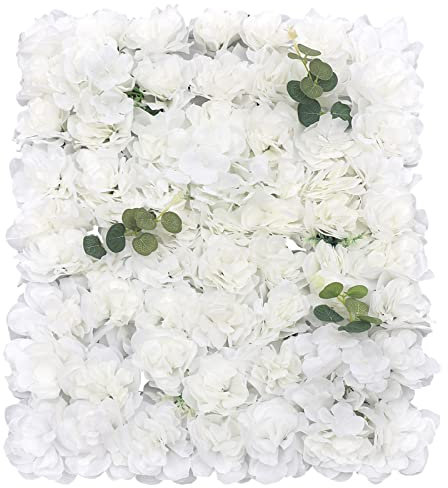 Künstliche Blumenwand 12 Stück Rosenwand Weiß Kunstblumen Deko für Hochzeit Partei Schaufenster