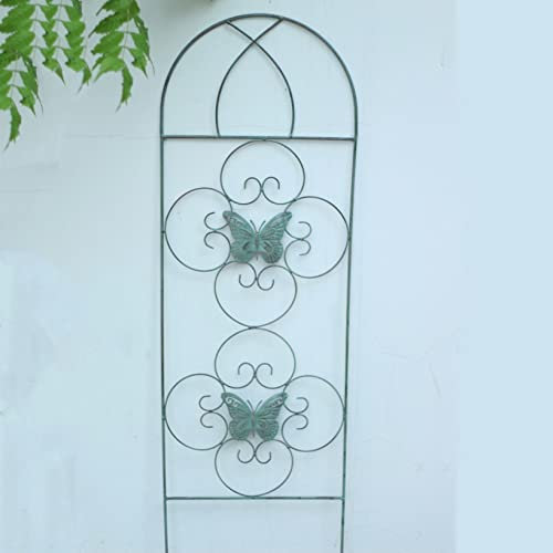 ZYFA Metall-Rankgitter Rankhilfe Garten Kletterhilfe Rankhilfe Rankzaun Rosengitter Beetzaun Spalier Beeteinfassung Rundbogen Pflanzengitter zum Stecken,für Kletterpflanzen (Color : Vintage Green)