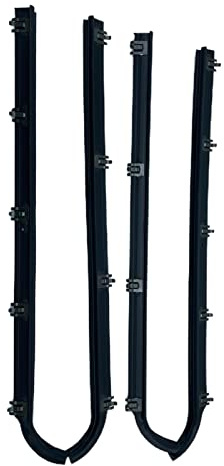 Downwind 4pcs Fenêtre Avant de Balayage du kit Weatherstrip E7TZ1521453A AM-41543318 F2TZ1521456A Garniture extérieure intérieure Compatible avec Ford F250 F150