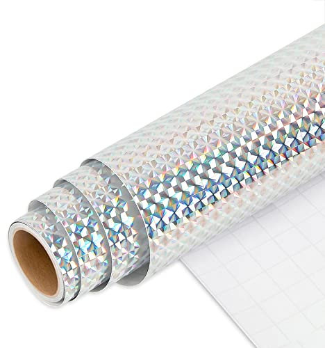 IModeur Diamant Silber Vinylfolie Plotter, 30,5 x 152,5 cm Plotterfolie Vinyl Silber, Permanente Vinyl Für Silhouette Cameo, die meisten Schneidemaschine