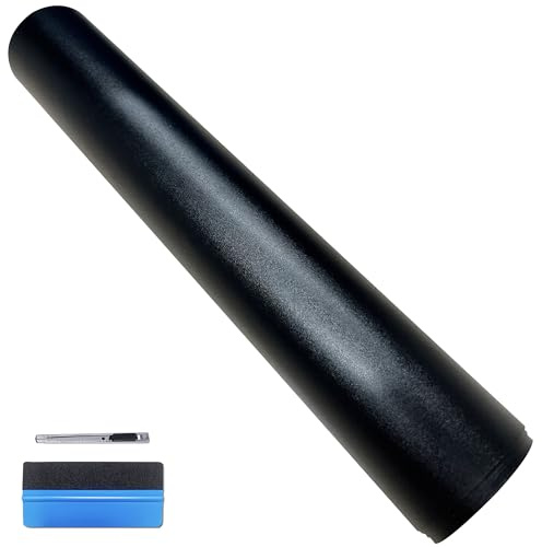 NewL Matt-Schwarze Selbstklebende DIY Autofolie 30 x 100 cm | Matt-Schwarze Optik, incl. Montagewerkzeug, Luftablass-Sys., flex. & dehnbar, für Autos, Motorräder, Möbel