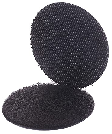 12 Paare Runde Klettband Selbstklebend Extra Stark, 50mm Doppelseitig Klettpunkte Klettverschluss, Schadensfrei und Befestigung Ohne Bohren, für Teppiche, Matten, Vorhang, Fotowand (Schwarz)