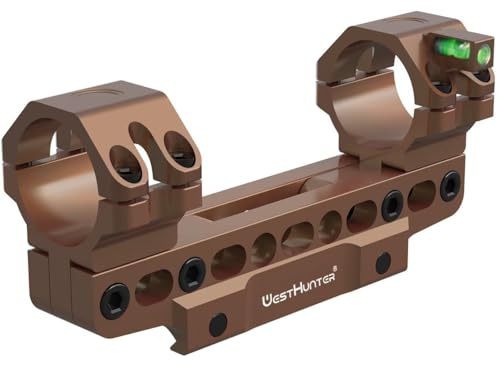 WestHunter Optics 100 MOA Support de lunette de visée Picatinny de précision – Support de lunette de visée déporté 30 mm avec niveau à bulle et adaptateur 2,5 cm | Hauteur réglable, longueur et angle