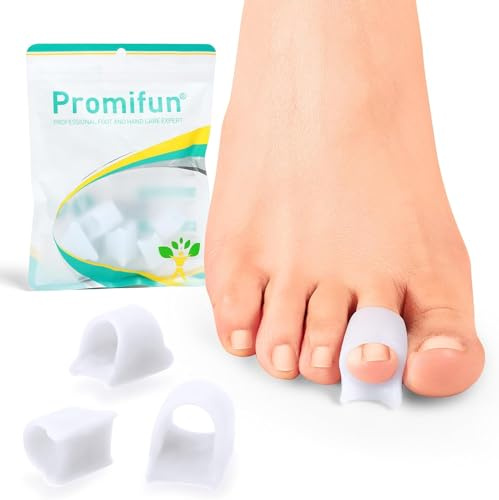 Promifun Hammer Toe Corrector, 6 Pack, Silicone Toe Straighteners | Toe separators, hammer toe corrector, soft silicone, white 2L + 2M + 2S, reusable, for bent & overlapping toes