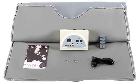 Manta de sauna por infrarrojos, 2 zonas, mando a distancia, manta para sauna por infrarrojos, portátil, hogar, SPA, terapia de infrarrojos, terapia de desintoxicación, dispositivo de belleza para el