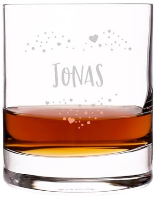 Herz & Heim® Whiskyglas mit Namensgravur für Liebende (Herz)