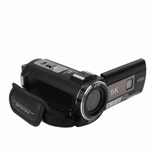 Jectse 5K Video Camera Camcorder, AE20 Ultra HD 56MP Night Vision Vlogging Camera, Rotating 3'' Touch Screen, 18X Digital Zoom, WiFi DV Camcorder with Microphone Lens Hood Remote Control
