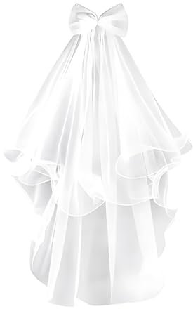 WBZOWRB Schleier Braut, Schleifenschleier, Brautschleier, Schleier Schleier Elegante Braut Tüll Hochzeitsschleier Hochzeit Schleier für Junggesellinnenabschied Hochzeit Zubehör Schleier,1 Stück