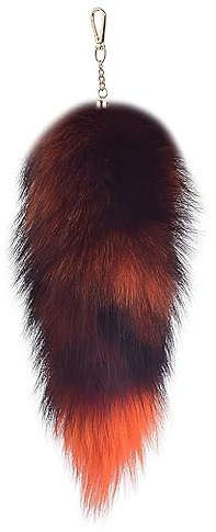 Nocyclonic Fuchsschwanz Anhänger 30cm Tail, fox tail Schlüsselanhänger Für, Pelziger Schlüsselanhänger Mit Schwanz für Handtaschen -Cosplay (O)