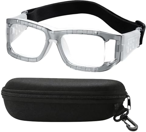 Vyloky Optische Sportbrille, Dioptrien: -0,5-8,0, Fußball, Volleyball, Hockey, Sportbrille für draußen, Schutzbrille, Basketball, Laufen, Radfahren,verstellbares Gummiband