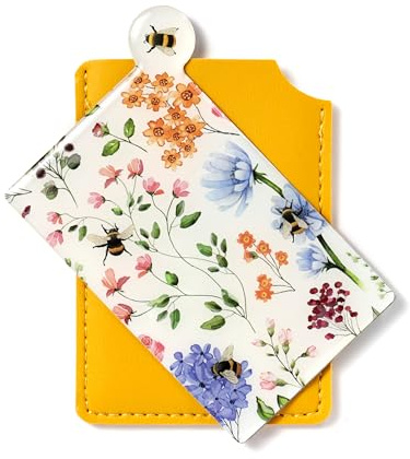 Puckator Specchietto da Borsa Tascabile con Custodia in Finta Pelle - Api, Nectar Meadows