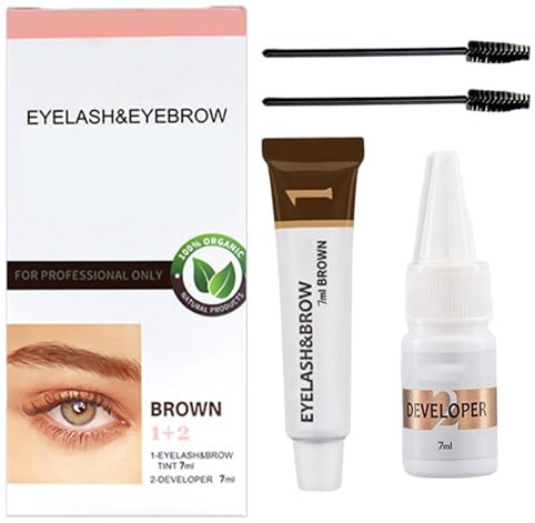 Eyelash Tint Kit, Semi-Permanent Eyebrow Coloring Kit, Long-Lasting Professional Waterproof Quick Drying Eyelash Dye Cream, Makeup Kit For Natural Eyelash, Complete Beginner Brow Kit