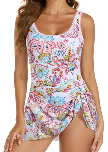 Wantonfy Baddräkt i ett stycke dam monokini ush up baddräkt eleganta badkläder i ett stycke dam, Vit rosa, L