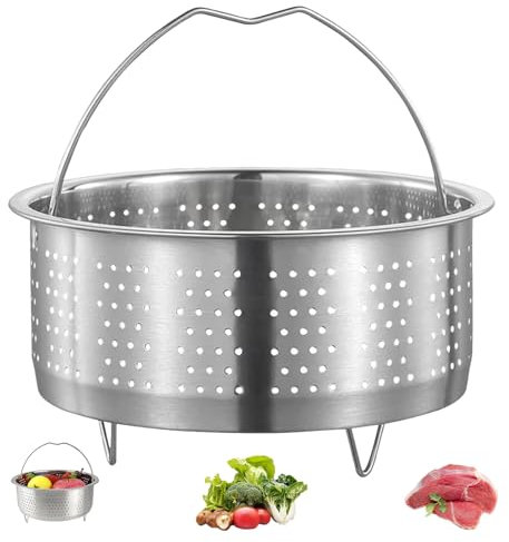 Edelstahl Dampfgarer, Dämpfeinsatz für Topf, Dampfgarer Einsatz Edelstahl, Siebeinsatz für Töpfe mit Griff, Innendurchmesser 16 cm, für Töpfe, Schnellkochtopf Dünsten von Gemüse Früchte Eier