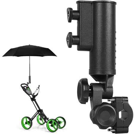 WEIMELL L Robuster Golf-Schirmhalter, 180 ° verstellbar, für Kinderwagen, Fahrrad, Rollstuhl, Mobilität, Rollstuhl, Strandstuhl, winddicht, universelle Schirmhalterung