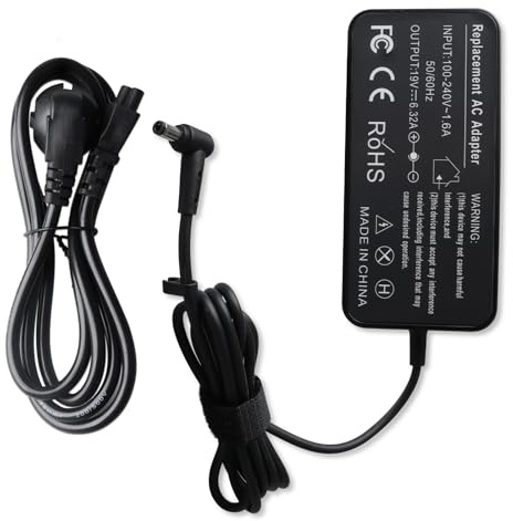 MXJFYY 120W Laptop Charger 19V 6.32A for Asus N56 G53 G60 ADP-120ZB N550 N750 N56V N56VZ Q550 GL551 G53JW G51VX X750J N46 N76VZ N55SF N70SV N56DP N550JV N76VM K53S K53SV U56 U56E【5.5 * 2.5mm】